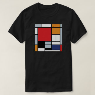 Camiseta Piet Mondrian - Composição com Grande Plano Vermel