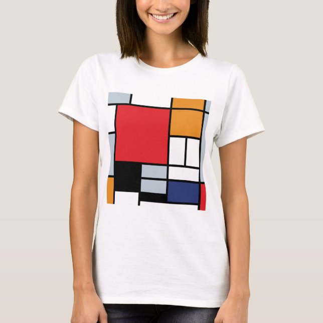 Camiseta Piet Mondrian - Composição com Plano Vermelho Gran (Frente)