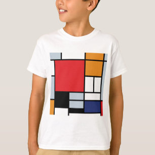 Camiseta Piet Mondrian - Composição com Plano Vermelho Gran