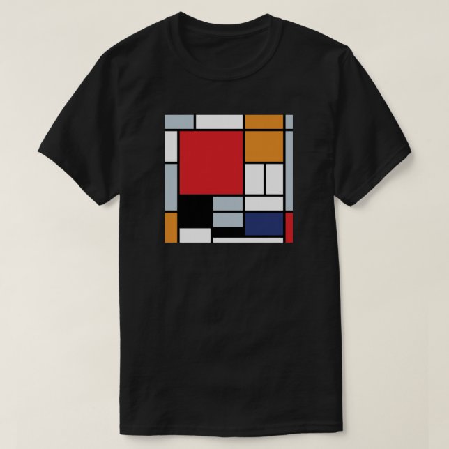 Camiseta Piet Mondrian - Composição com Plano Vermelho Gran (Frente do Design)