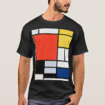 Camiseta Piet Mondrian Composição Vermelho Amarelo Azul<br><div class="desc">Composição de Piet Mondrian com Azul Amarelo Vermelho e Preto</div>