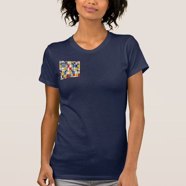 Camiseta Piet Mondrian Dinâmico e Colorido (Frente)