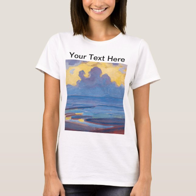 Camiseta Piet Mondrian - Famous Painting By the Sea Custom (Frente)