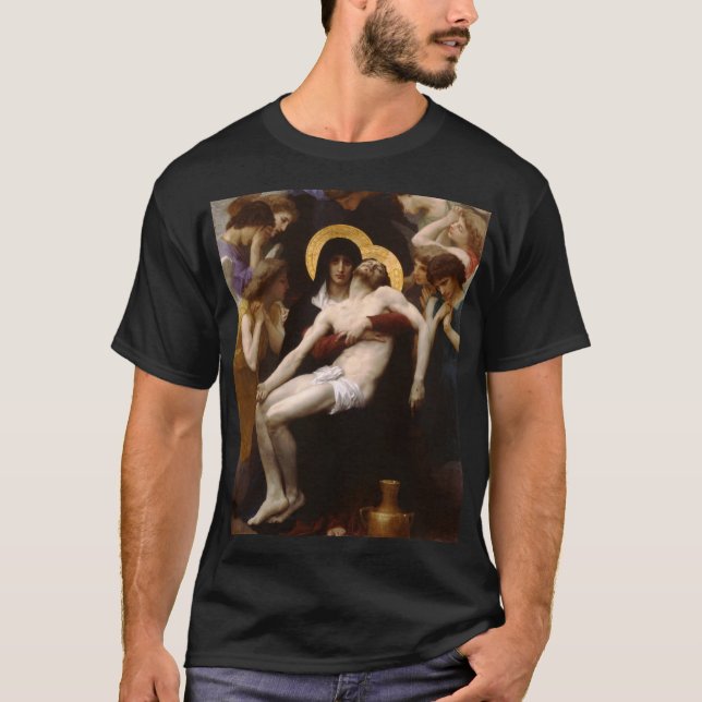 Camiseta Pieta pela OBSCURIDADE de Bouguereau (Frente)