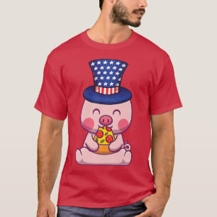 Camiseta Pig 4th Of July Independence Day USA Premium