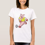 Camiseta Pig as Soccer player with Soccer<br><div class="desc">This design is the perfect gift for a birthday,  Christmas and other celebrations. It is suitable for women,  men and kids.</div>