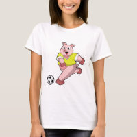 Pig as Soccer player with Soccer