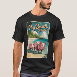 Camiseta Pig Beach Bahamas Viagem Art Vintage