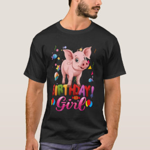 Camiseta Pig Birthday Princesa Garota É Minha Gir De Porco