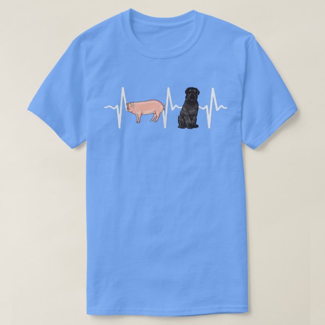 Camiseta Pig Bouvier des Flandres Heartbeat Dog Lover (Frente do Design)