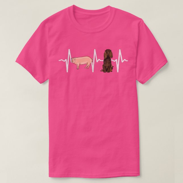 Camiseta Pig Boykin Spaniel Heartbeat Dog Lover (Frente do Design)