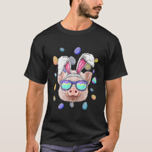 Camiseta Pig Coelhinho de Páscoa Oculta Farmação Engraç