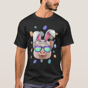 Camiseta Pig Coelhinho de Páscoa Oculta Farmação Engraç