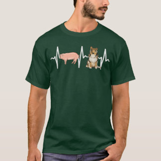 Camiseta Pig Collie Heartbeat Dog Lover