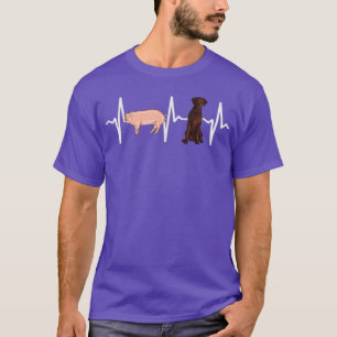 Camiseta Pig Curly-Coated Retriever Heartbeat Dog Lover