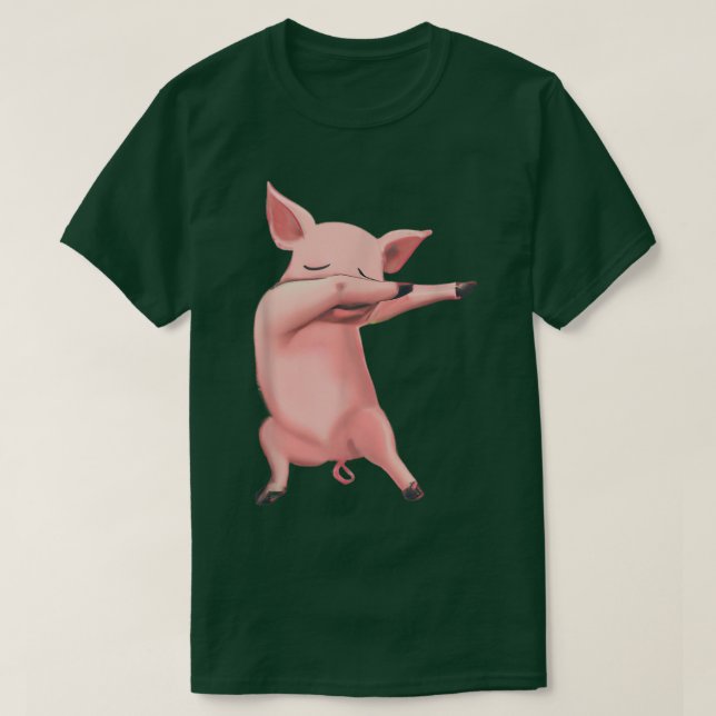 Camiseta Pig Dabbing Dab Dance Funny Dancing (Frente do Design)