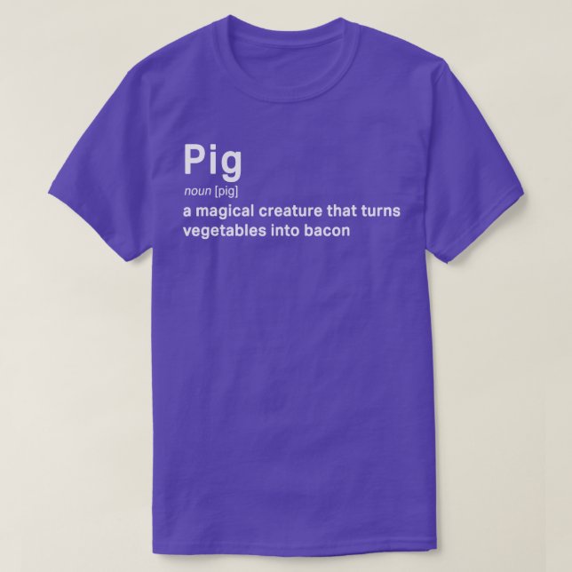 Camiseta Pig Definition Bacon Lover (Frente do Design)
