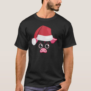 Camiseta Pig Face Animal Grande Rosto Bonito Figurino Natal
