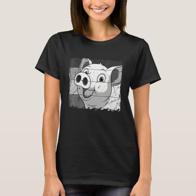 Camiseta Pig Face, Animal Lover For Men Women, Farming Farm (Frente)