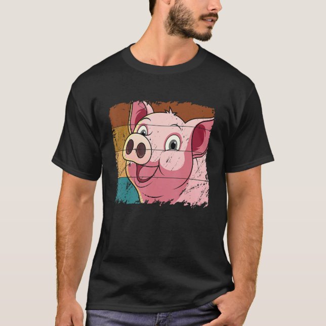 Camiseta Pig Face, Animal Lover For Men Women, Farming Farm (Frente)