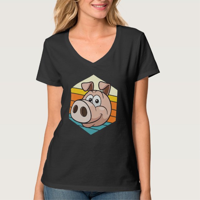 Camiseta Pig Face, Animal Lover For Men Women, Farming Farm (Frente)