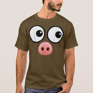 Camiseta Pig Face Costume Engraçado Simples Falso Costu De