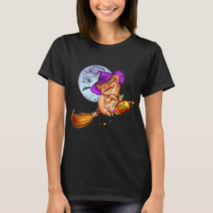 Camiseta Pig Halloween Pumpkin Witch Hat