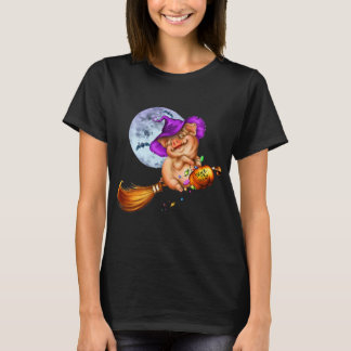 Camiseta Pig Halloween Pumpkin Witch Hat