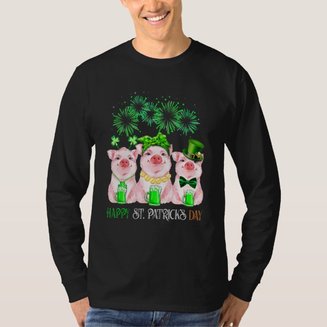 Camiseta Pig Happy St Patricks Day Family Farmer Farming Lo (Frente)
