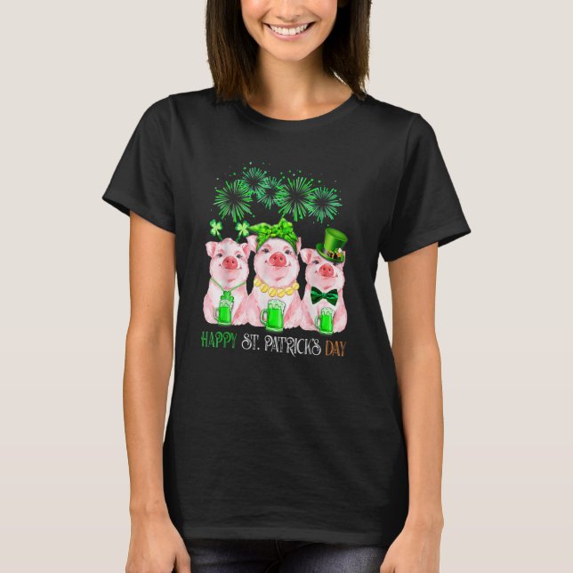 Camiseta Pig Happy St Patricks Day Family Farmer Farming Lo (Frente)