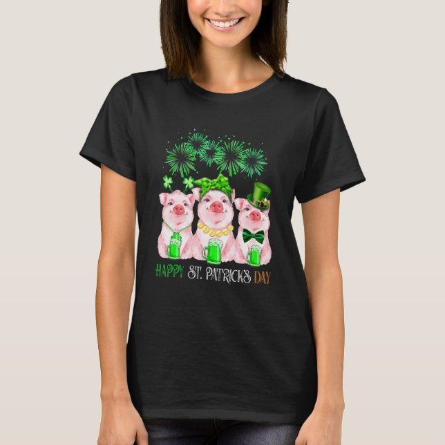 Camiseta Pig Happy St Patricks Day Family Farmer Farming Lo (Frente)
