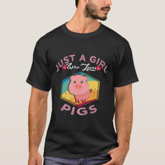 Camiseta Pig Hoodie Presente Para Ela Apenas Uma Menina Que