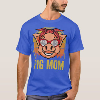 Camiseta Pig Mãe Retro Vintage Óculos De Sol Legal Boar Pig