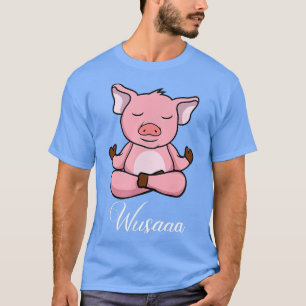 Camiseta Pig meditation sunflower Breathe Deep wusaaa calm 