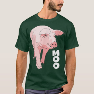 Camiseta Pig Moo Engraçado Cow4590