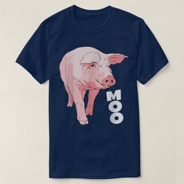 Camiseta Pig Moo Funny Cow 4589 (Frente do Design)