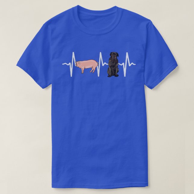 Camiseta Pig Neapolitan Mastiff Heartbeat Dog Lover (Frente do Design)