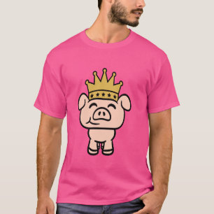 Camiseta Pig Queen Crown King Prince Princesa Cute Piggy Pi