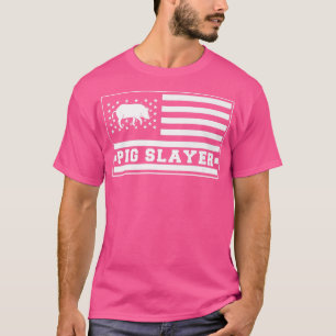 Camiseta Pig Slayer USA American Flag Boar Hunting Premium