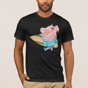 Camiseta Pig surfar