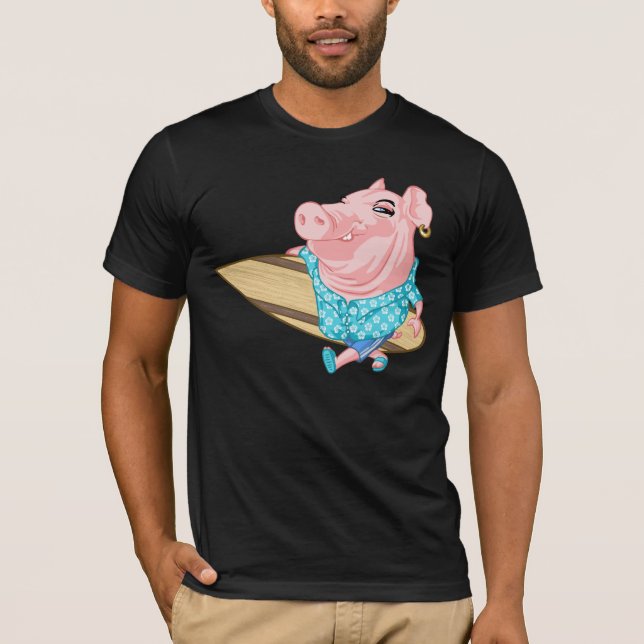 Camiseta Pig surfar (Frente)