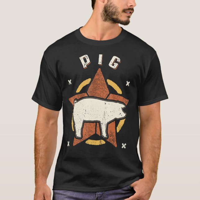 Camiseta Pig Vintage Retro Classic Animal (Frente)