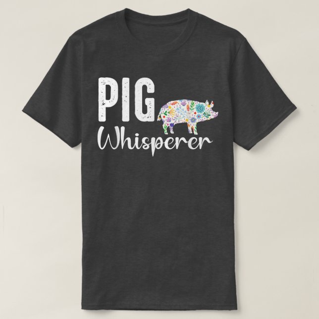 Camiseta Pig whisperer Farmer t shirt and Funny BBQ Piggy L (Frente do Design)