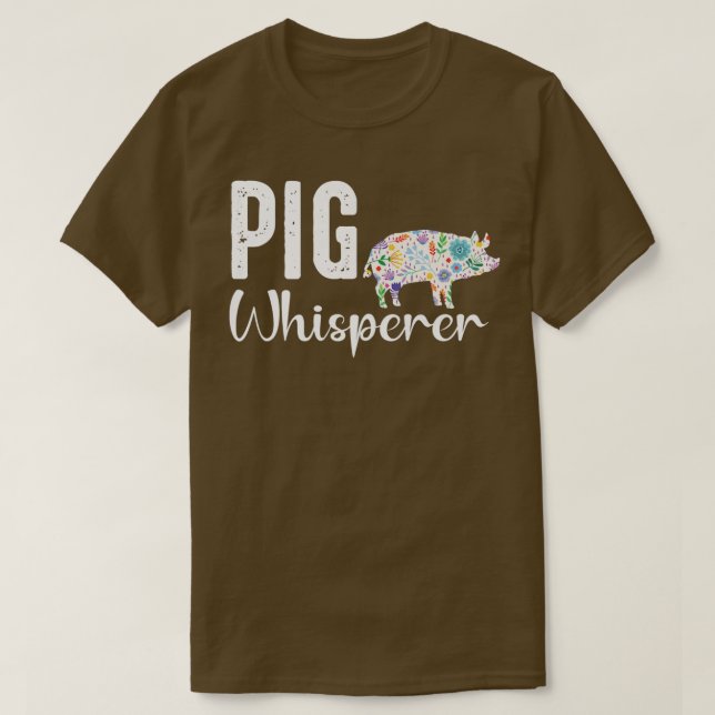 Camiseta Pig whisperer Farmer t shirt and Funny BBQ Piggy L (Frente do Design)