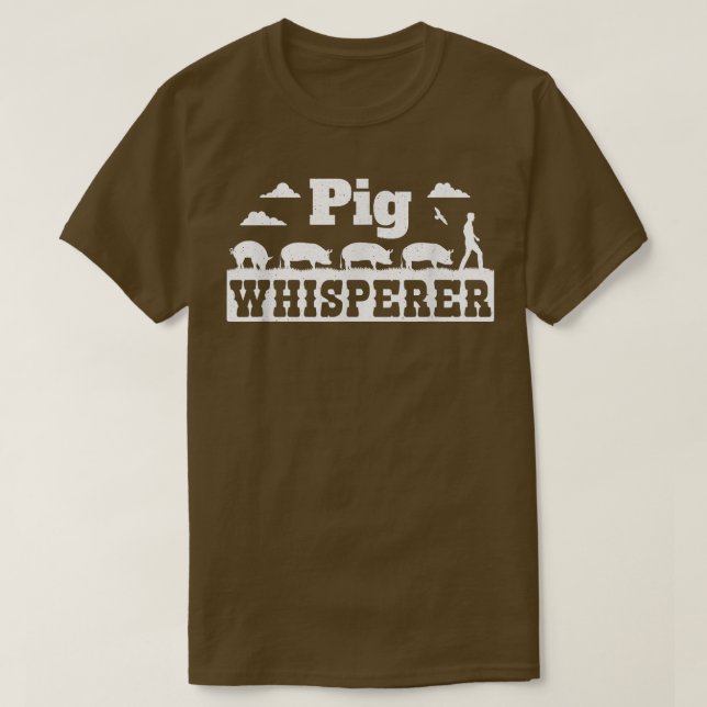Camiseta Pig Whisperer Farming and Pig Farmer  (Frente do Design)