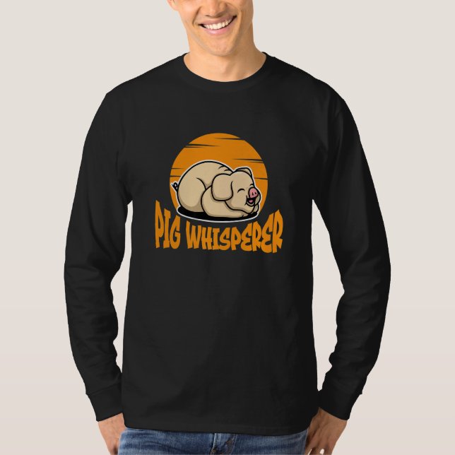 Camiseta Pig Whisperer, Hog Lover, Cute Farmer, Funny Anima (Frente)