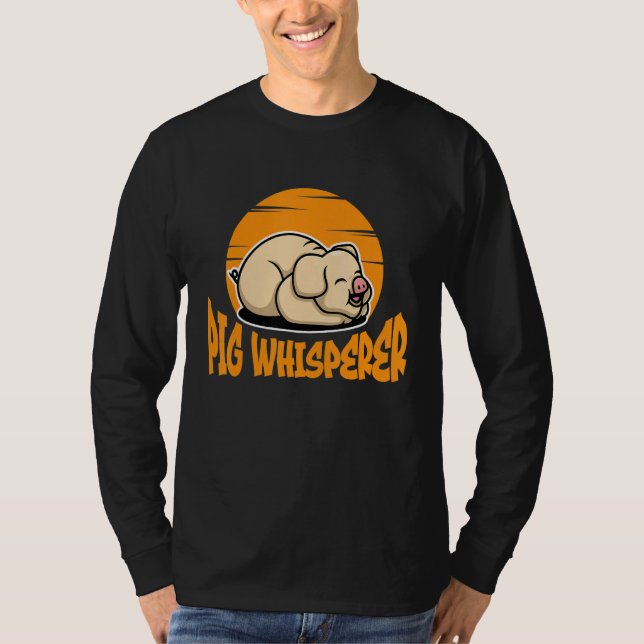 Camiseta Pig Whisperer, Hog Lover, Cute Farmer, Funny Anima (Frente)