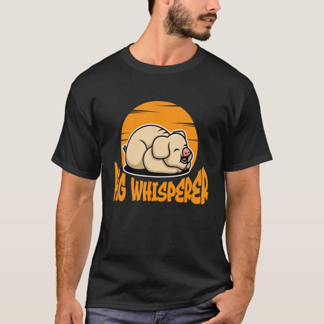 Camiseta Pig Whisperer, Hog Lover, Cute Farmer, Funny Anima (Frente)