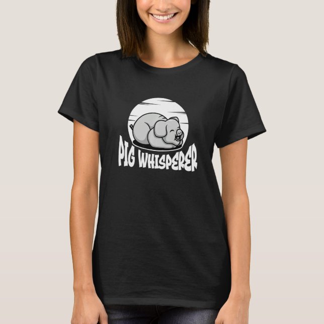 Camiseta Pig Whisperer, Hog Lover, Cute Farmer, Funny Anima (Frente)