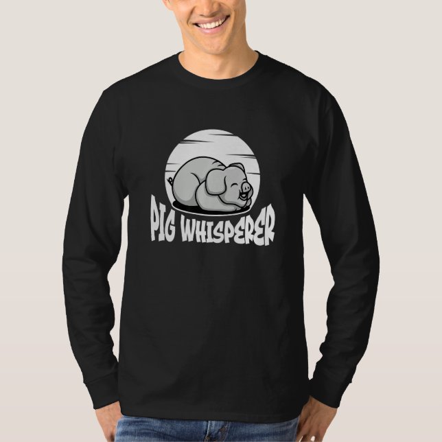 Camiseta Pig Whisperer, Hog Lover, Cute Farmer, Funny Anima (Frente)